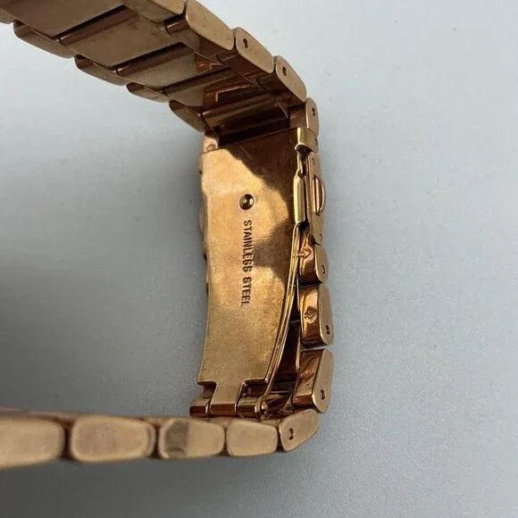 Michael Kors Parker Womens Watch 39mm Rose Gold Tone Crystals New Battery 7" - Picture 10 of 14